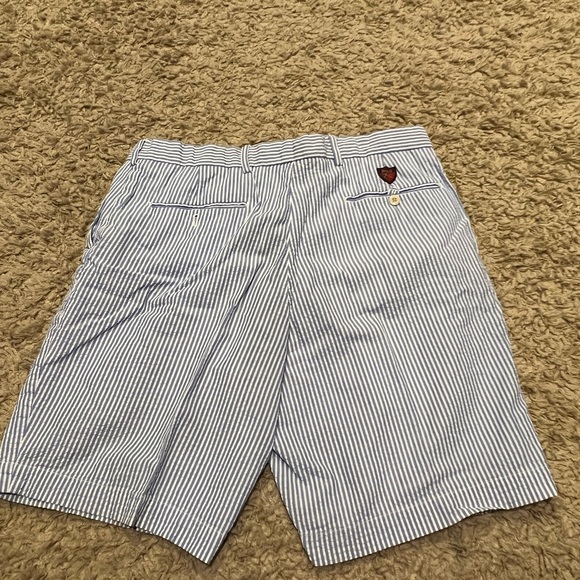 Polo Ralph Lauren Men’s Seersucker Blue White Golf Shorts 36 - Picture 2 of 9